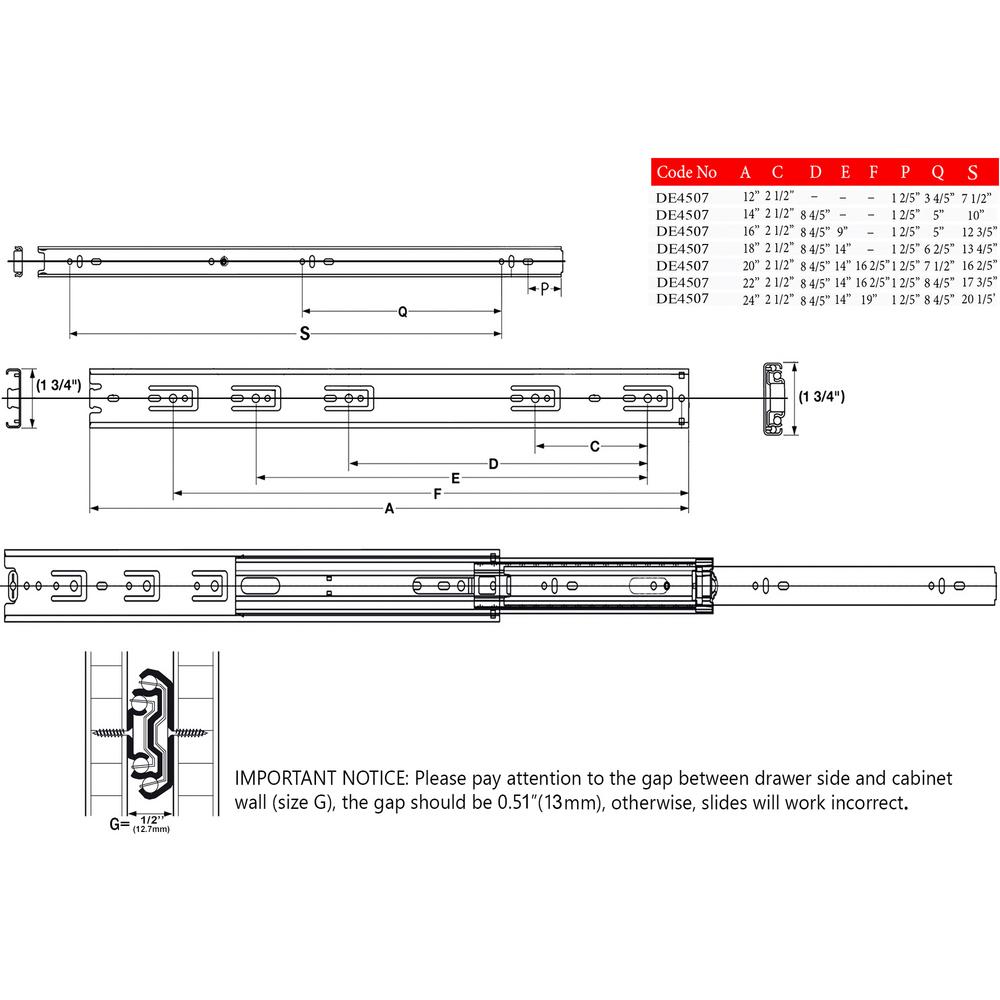 Everbilt 12 In Soft Close Ball Bearing Full Extension Drawer