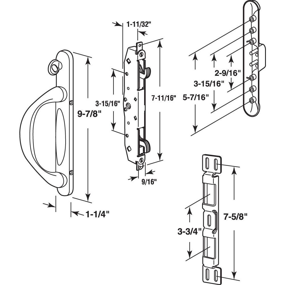 Prime Line White Diecast Mortise System Left Hand Patio Door