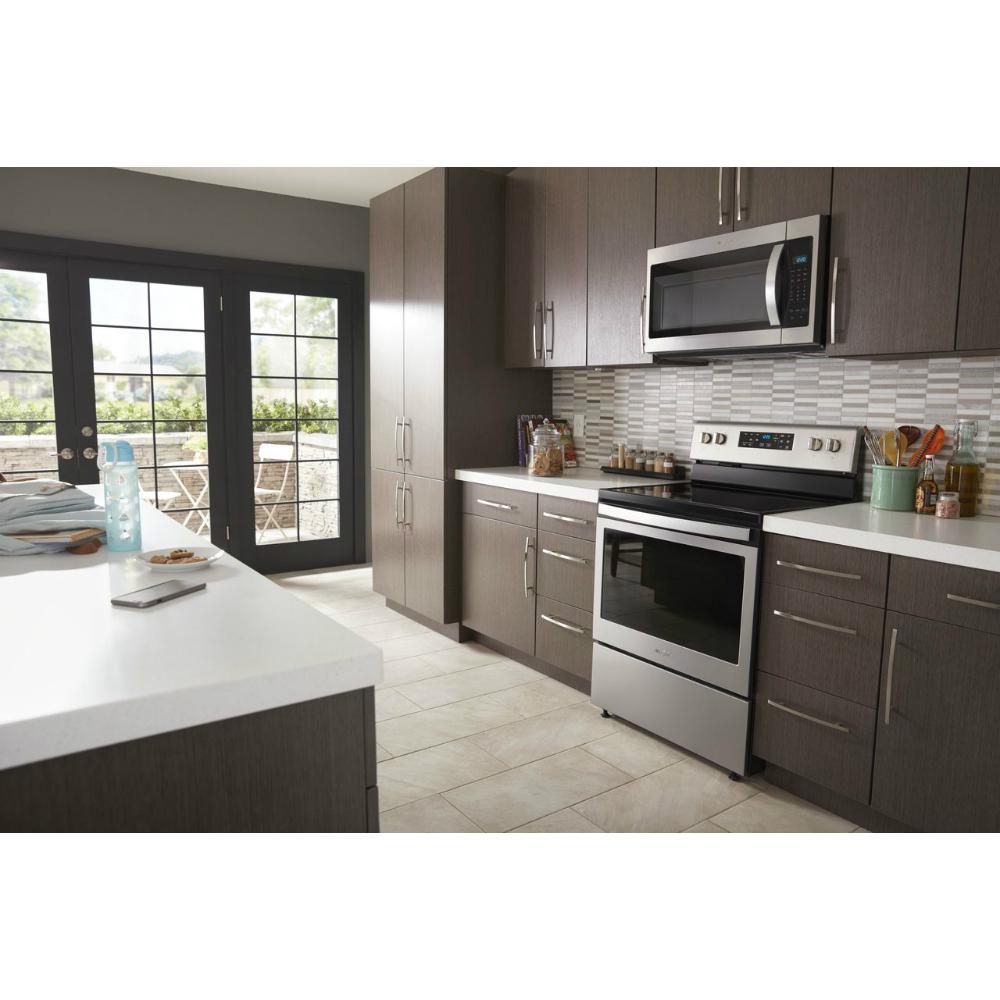 Whirlpool 1 7 Cu Ft Over The Range Microwave In Fingerprint 5 Whirlpool 1 7 Cu Ft Over The Range Microwave In Fingerprint Resistant Stainless Steel With