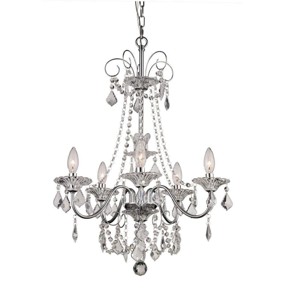 Bel Air Lighting Niagara 5 Light Polished Chrome Chandelier Jh Pc Bel Air Lighting Niagara 5 Light Polished Chrome Chandelier