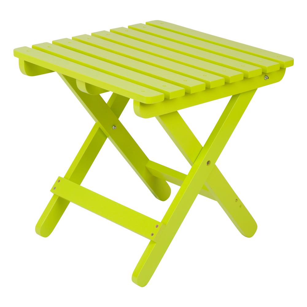 Shine Company Lime Green Adirondack Square Folding Outdoor Side Table 4109lg The Home Depot