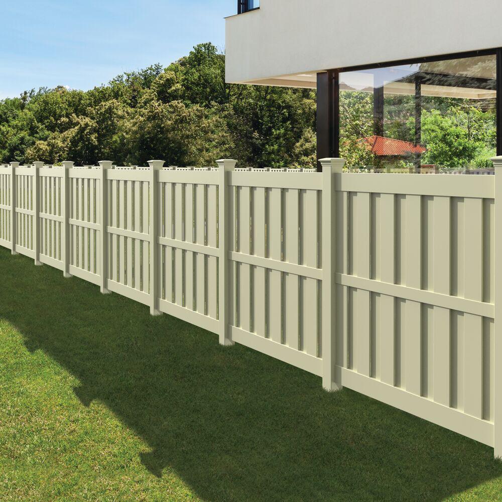 Veranda Whitney 6 Ft X 6 Ft Sand Vinyl Shadowbox Fence Panel 73045698 The Home Depot