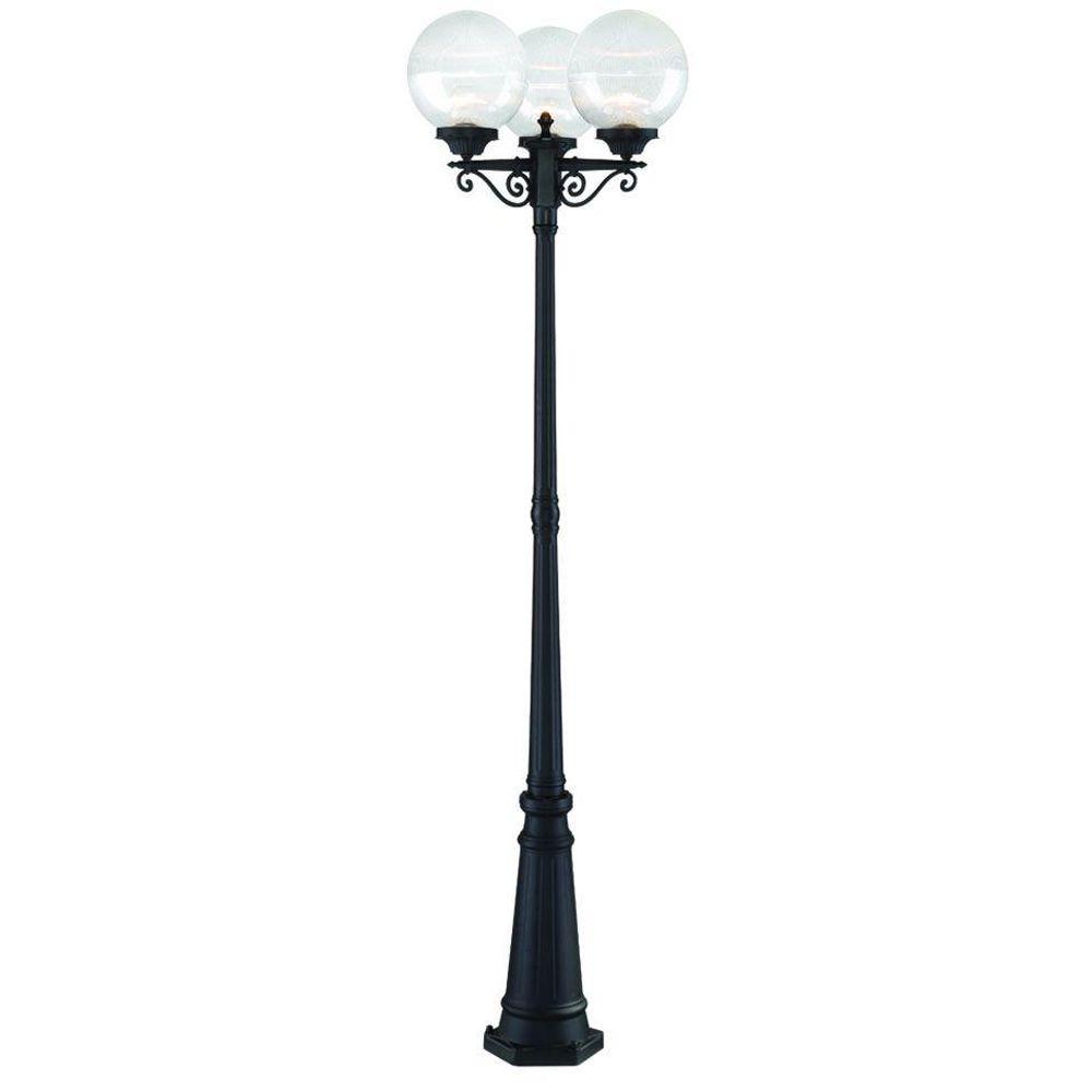 Post Lighting Outdoor The Home Depot Havana 3 Head Light Matte Black Outdoor Post Combination