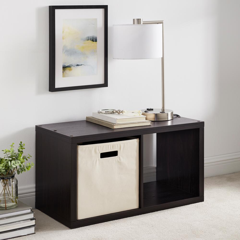 Linon Home Decor Dillon Espresso 2 Cubby Storage Cabinet Thd02651 Dillon Espresso 2 Cubby Storage Cabinet