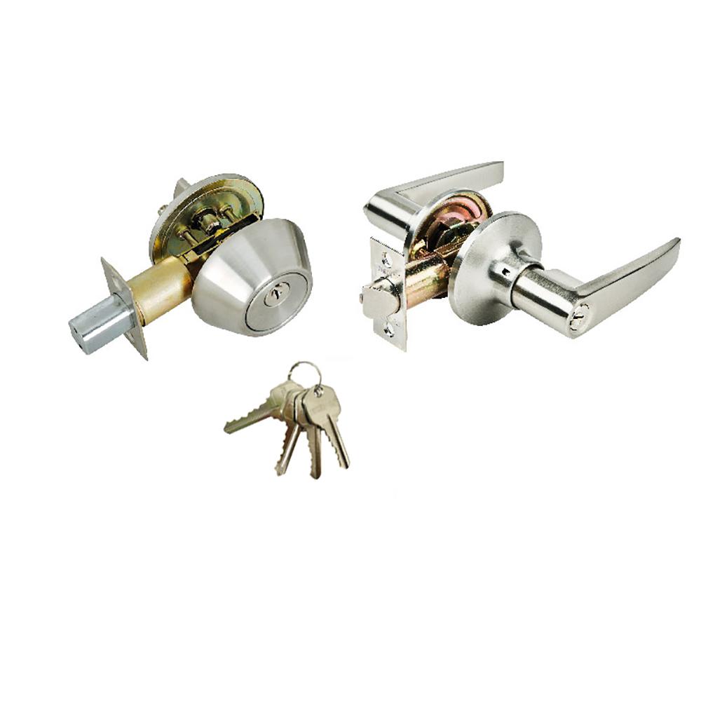 Premier Lock Stainless Steel Entry Door Lever Combo Lockset with