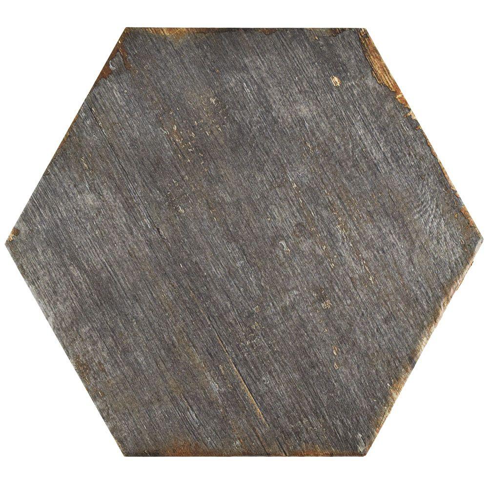 Hexagon Porcelain Tile The Home Depot Retro Hex Cendra 14 1 8 In X 16 4