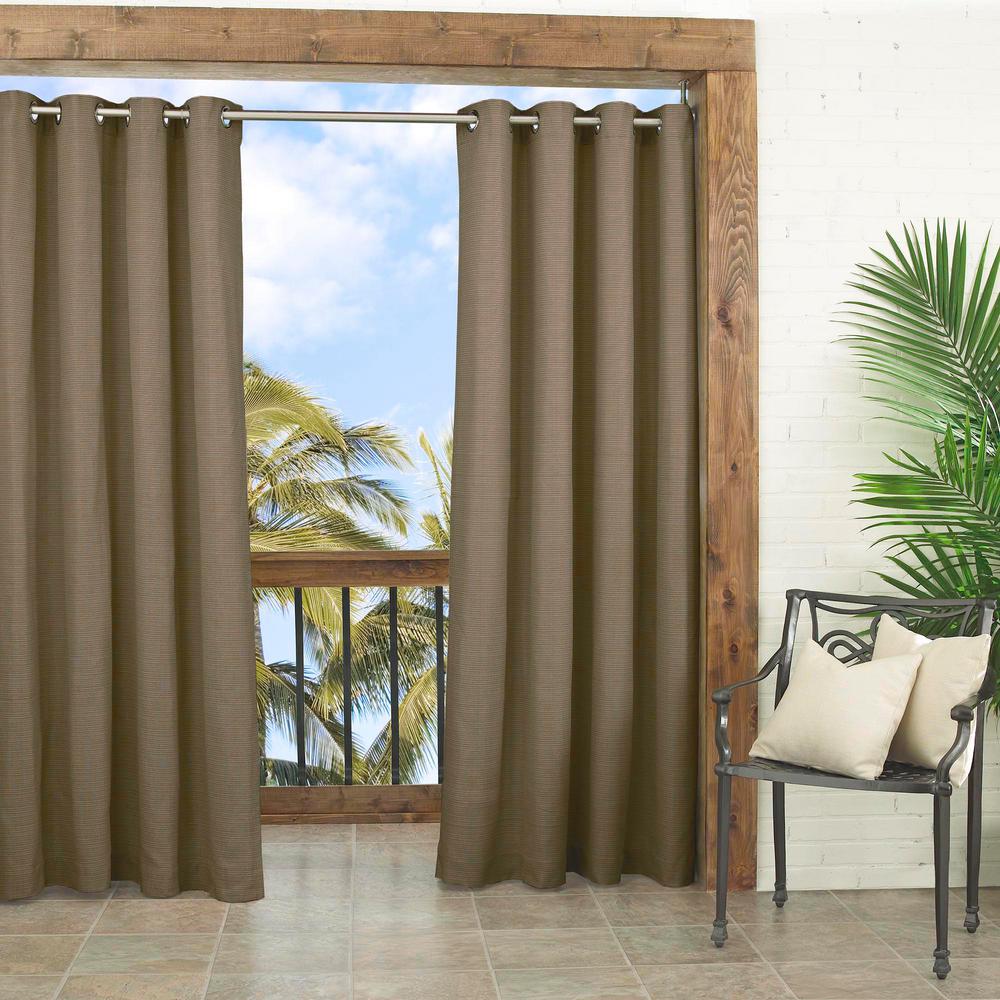 Parasol Key Largo Indoor/Outdoor Window Curtain Panel in Caramel - 52 ...