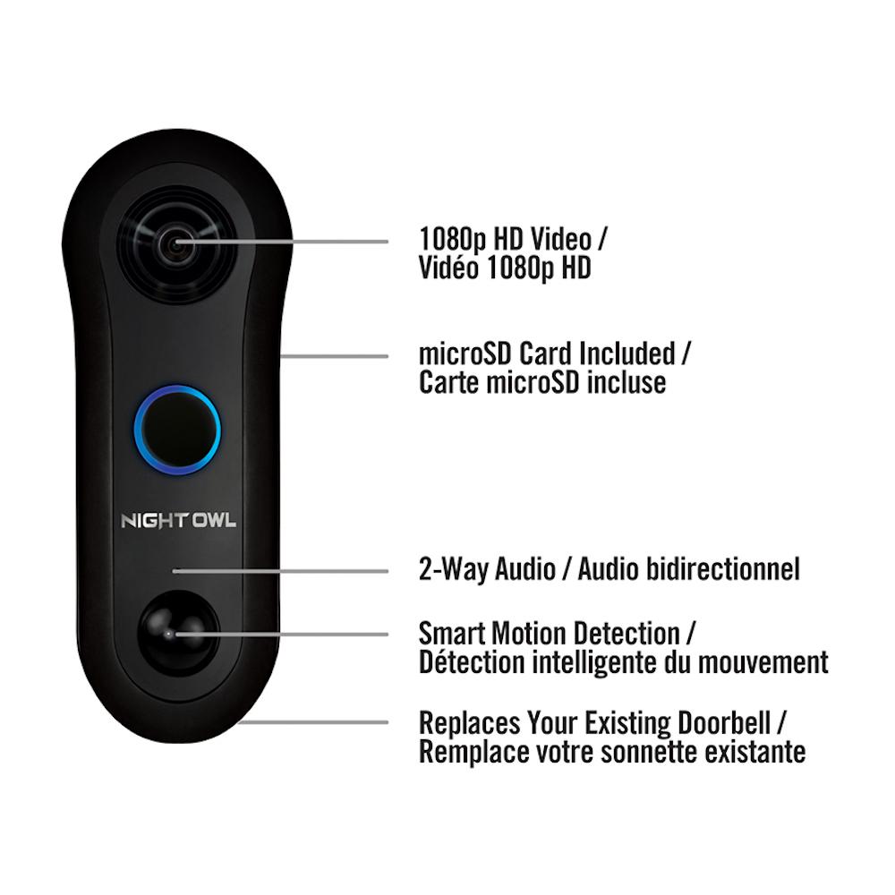 night owl 1080p hd smart video doorbell