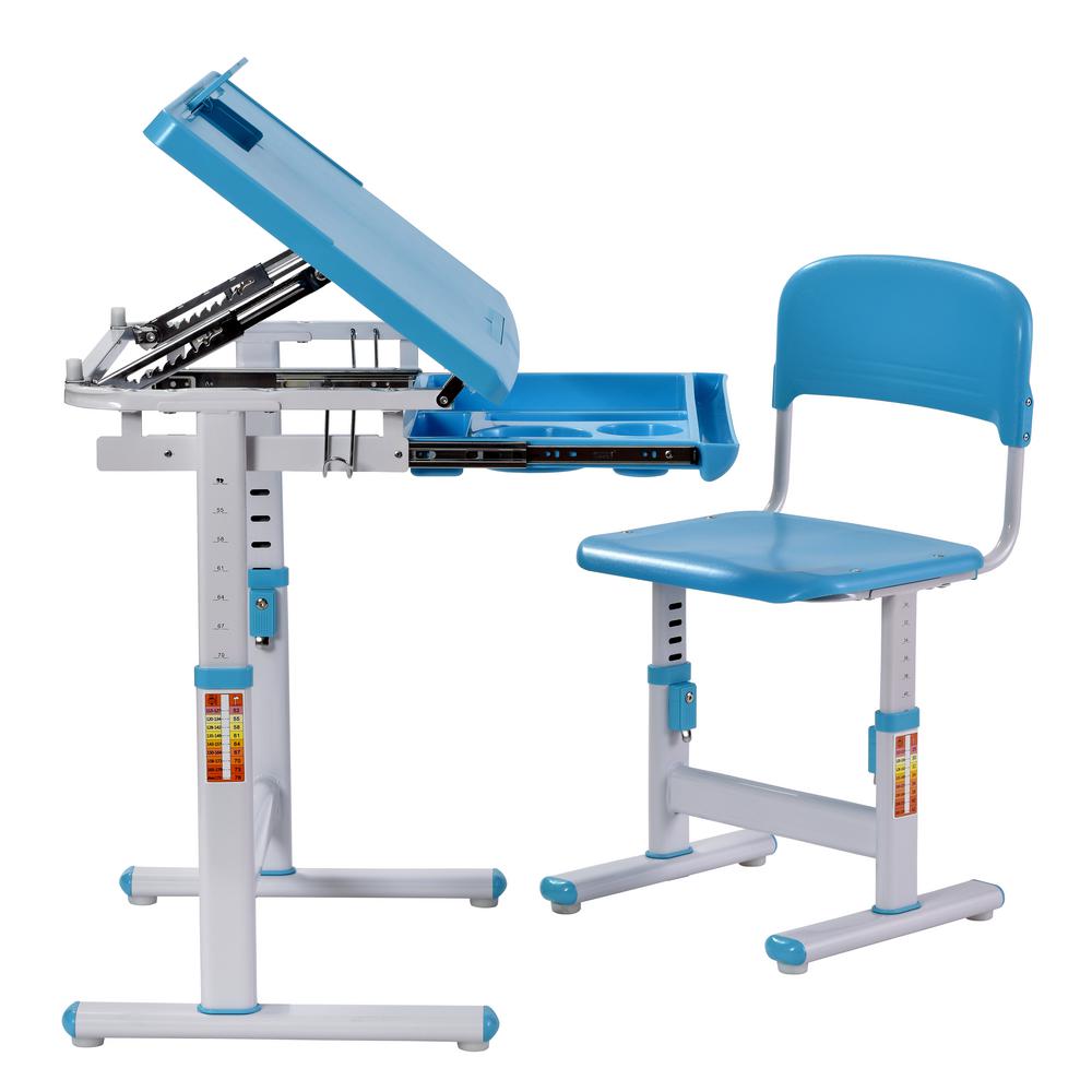 Muscle Rack 2 Piece Blue Ergonomic Adjustable Kids Standing Desk