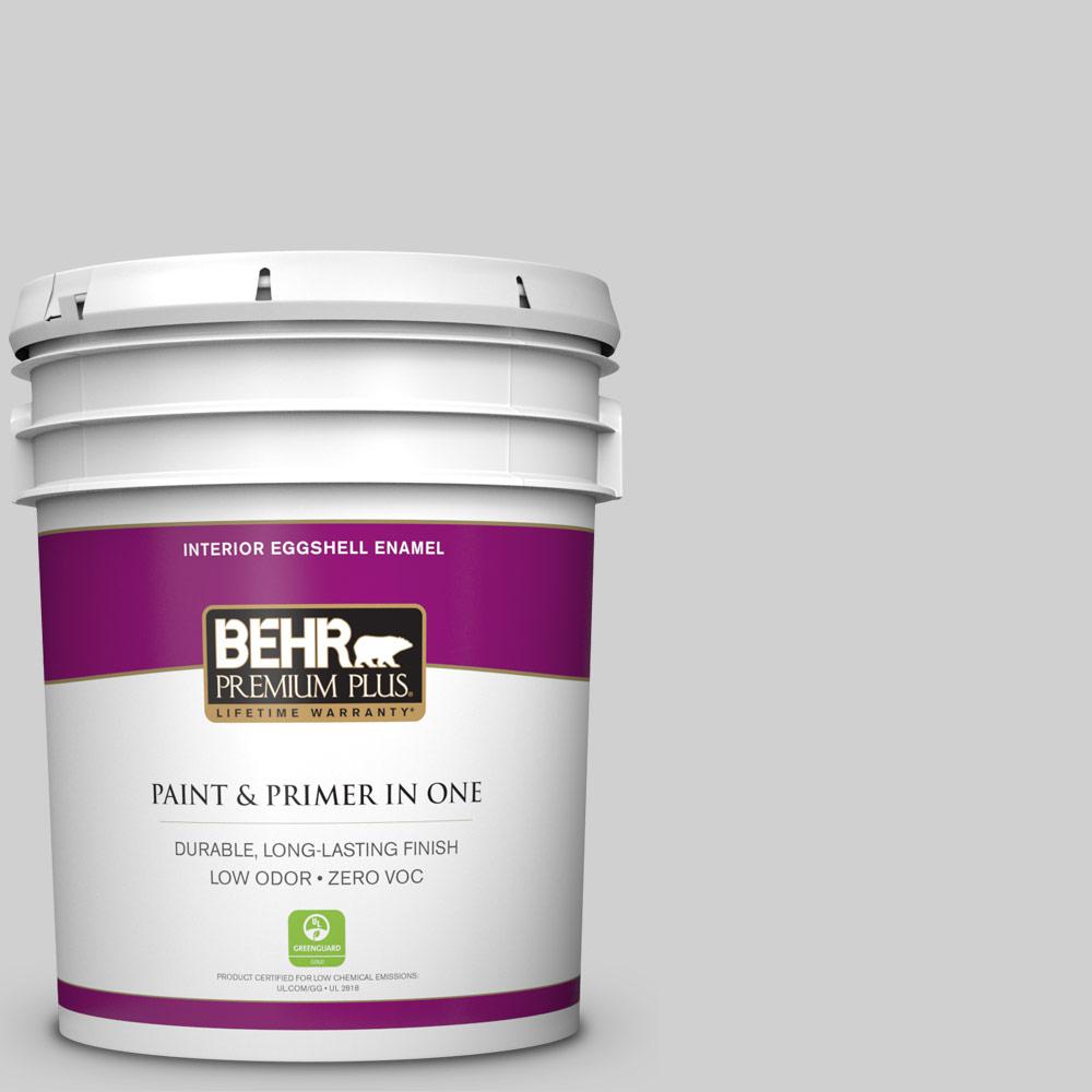 BEHR Premium Plus 5 gal. N5201 White Metal Eggshell Enamel Zero VOC