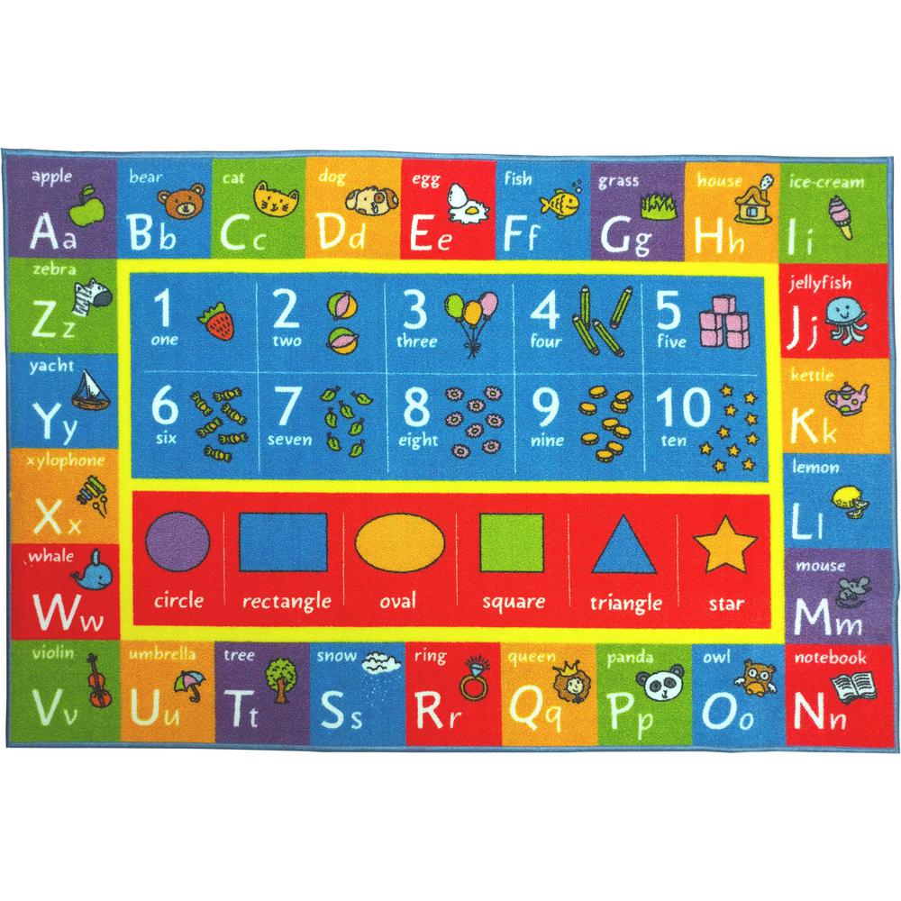 Fun Art ABC Classroom Learning Area Rug Carpet for Kid and Children 3' 3 x 4' 7 