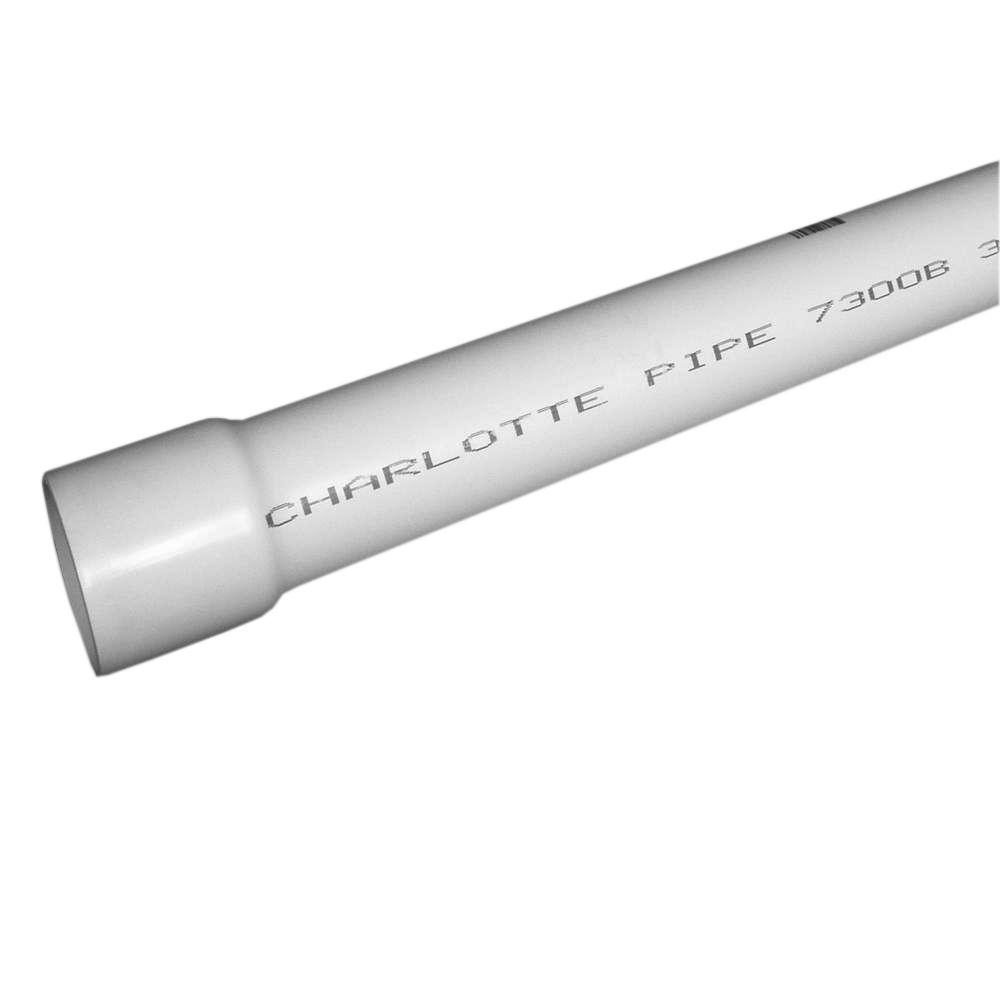 Charlotte Pipe 6 in. x 10 ft. PVC DWV Sch. 40 Belled End Pipe-PVC