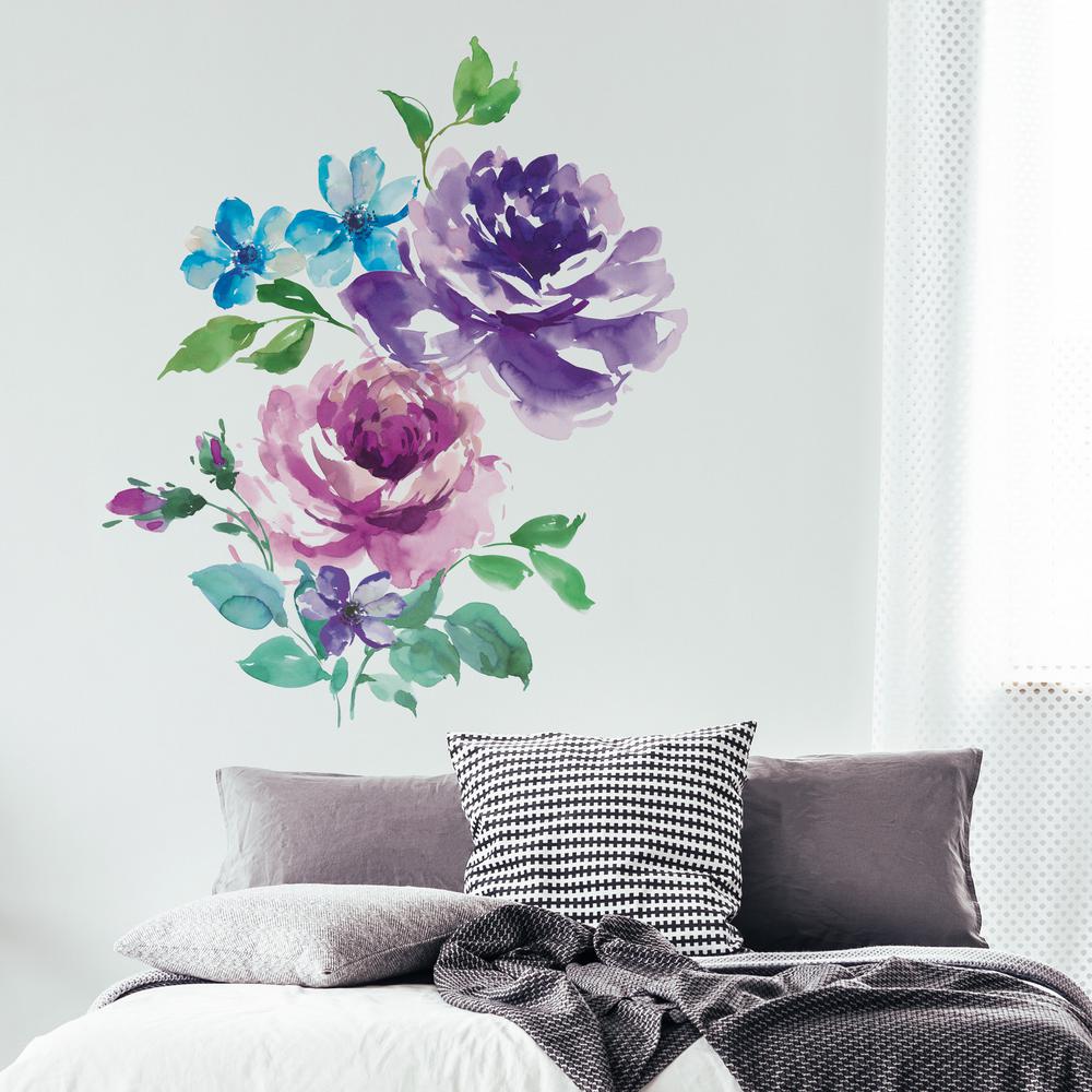 Wallpops Royal Roses Multi Colored Wall Decal Dwpk3525 The Home Depot - Home Depot Wall Decals Wallpops Royal Roses Multi Colored Wall Decal Dwpk3525 The Home Depot - Home Depot Wall Decals