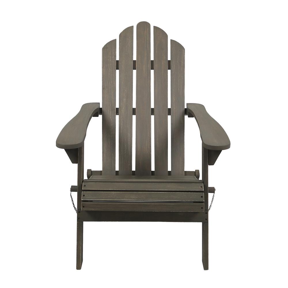 Noble House Hollywood Gray Folding Wood Adirondack Chair305375 The