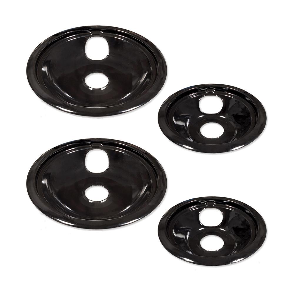 Everbilt Black Porcelain Drip Bowl for GE Electric Ranges (4Pack