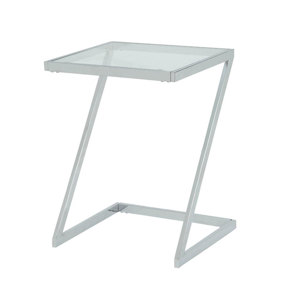 Ina Cottage Aurora Chrome Z Base Glass Top Accent Table Zt1624g Ina Cottage Aurora Chrome Z Base Glass Top Accent Table