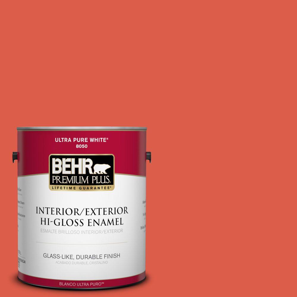 Behr Premium Plus 1 Gal P180 6 Pimento Hi Gloss Enamel Interior P180 6 Pimento Hi Gloss Enamel