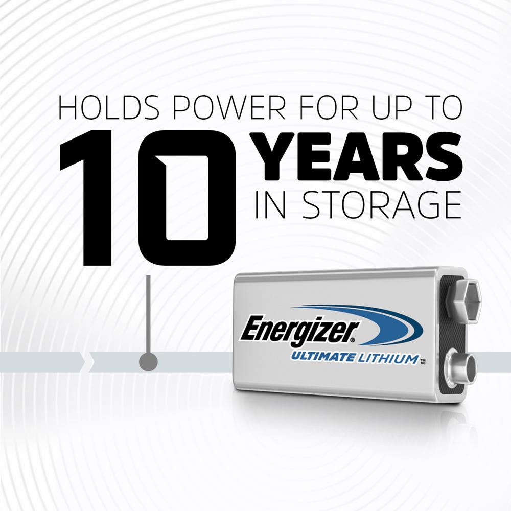 Energizer Ultimate Lithium 9v Batteries 2 Pack Lithium 9 Volt Batteries L522bp2 The Home Depot