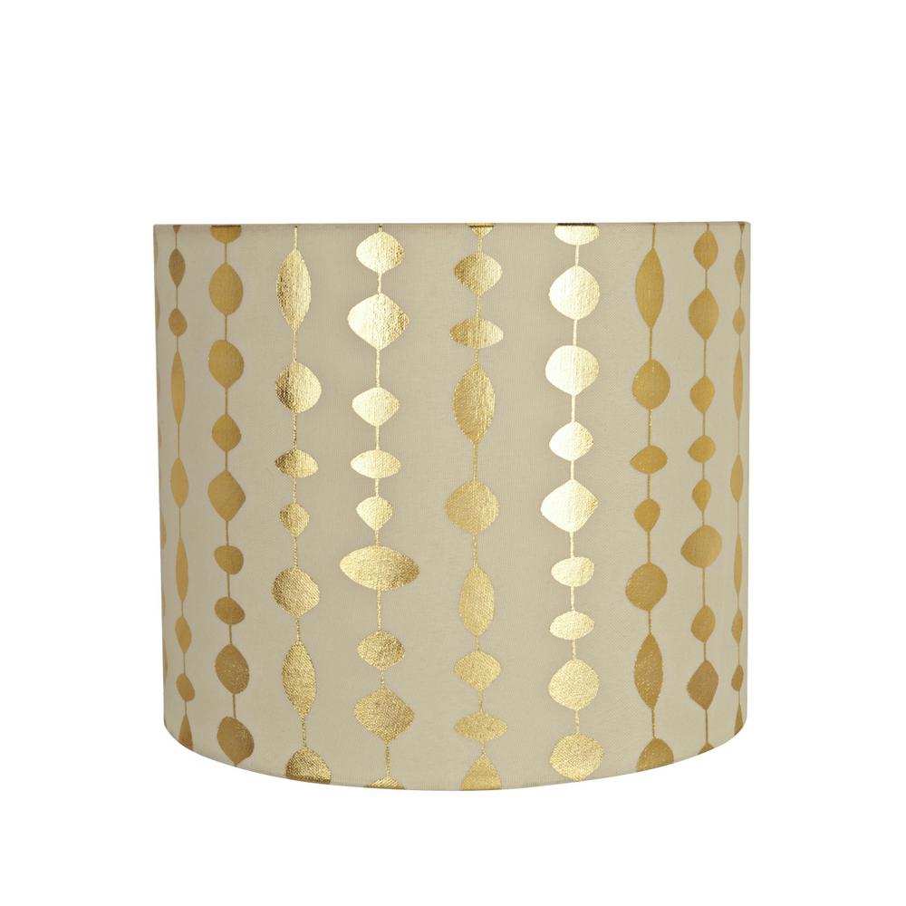 Drum Lamp Shades Lamps The Home Depot Beige And Gold Print Drum Cylinder Lamp Shade