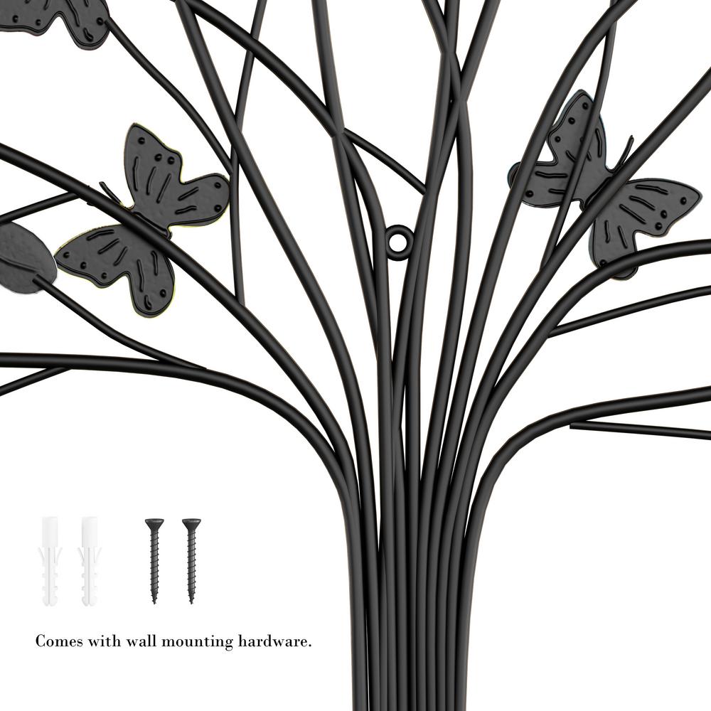 Lavish Home Metal Erfly Tree Of Life Wall Art Hw0200077 The Metal Erfly Tree Of Life Wall Art