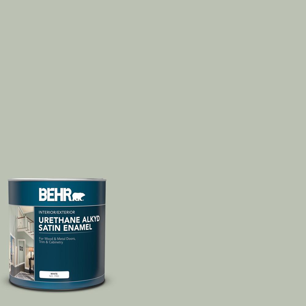Behr 1 Qt Ppu11 11 Summer Green Satin Enamel Urethane Alkyd Interior Exterior Paint 790004 The Home Depot