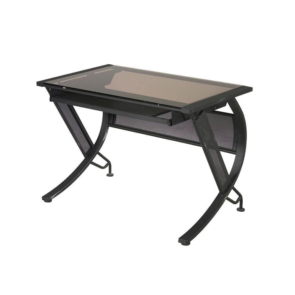 Osp Home Furnishings Black And Bronze Desk Hzn25 The Home Depot