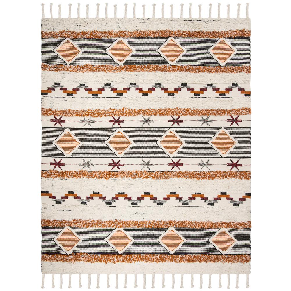 Safavieh Kenya Ivory Black Orange 8 Ft X 10 Area Rug Kny904a Kenya Ivory Black Orange 8 Ft X 10 Area Rug