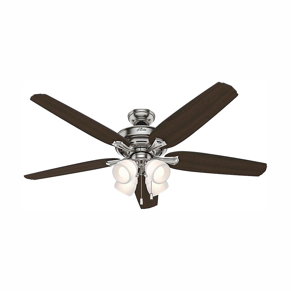 Hunter Newsome 52 in. Indoor Brushed Nickel Ceiling Fan with Light Kit ...