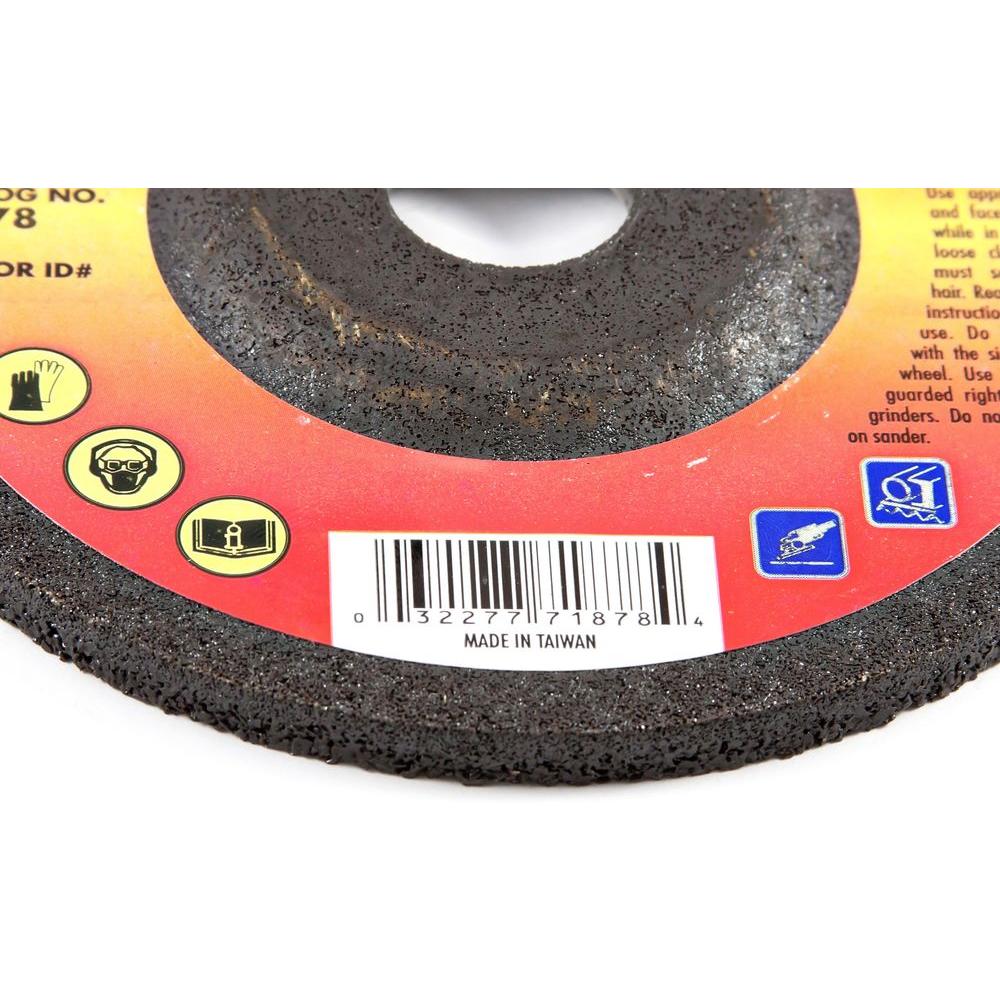 FORNEY 71878 Type 27 A24R 1//4 x 5 Metal//Steel Grinding Wheel 7//8 Arbor