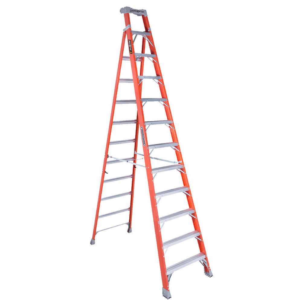 Louisville Ladder 12 ft. Fiberglass Cross Step Ladder with 300 lbs. Load... by Louisville Ladder