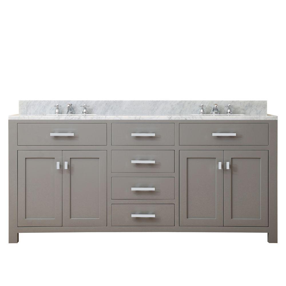 Water Creation 72 In W X 21 D 34 H Vanity Cashmere Grey With Marble Top Carrara White Madison 72g The Home Depot - Home Depot Gray Vanity Set Water Creation 72 In W X 21 D 34 H Vanity Cashmere Grey With Marble Top Carrara White Madison 72g The Home Depot - Home Depot Gray Vanity Set