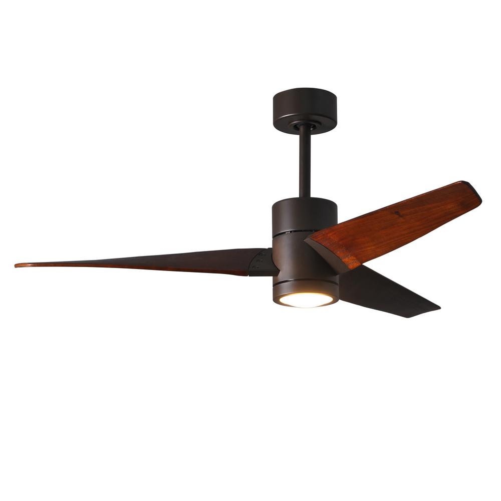 Atlas Super Janet 52 In Led Indoor Outdoor Damp Textured Bronze Led Indoor Outdoor Damp Textured Bronze Ceiling Fan With Light Remote Control Wall