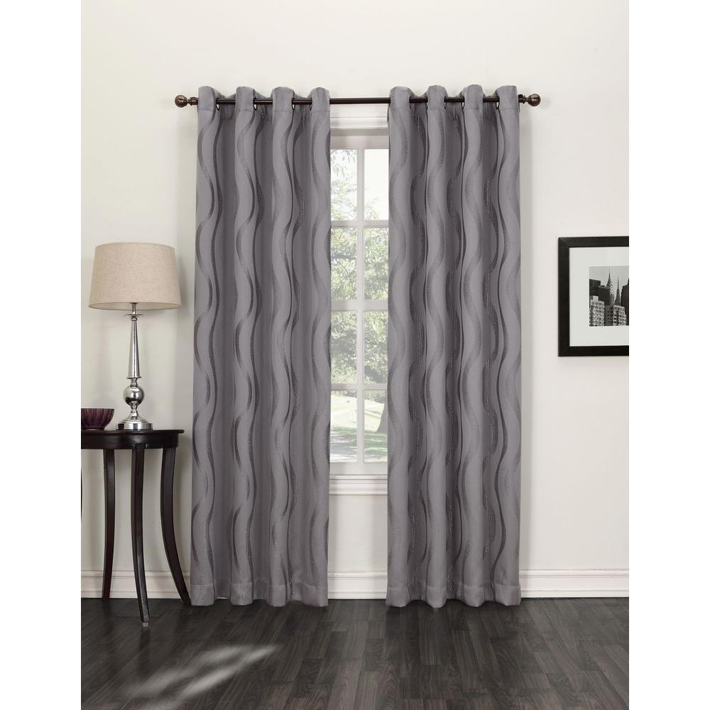 Sun Zero Blackout FROST Acton Blackout Curtain Panel, 52 in. W x 63 in