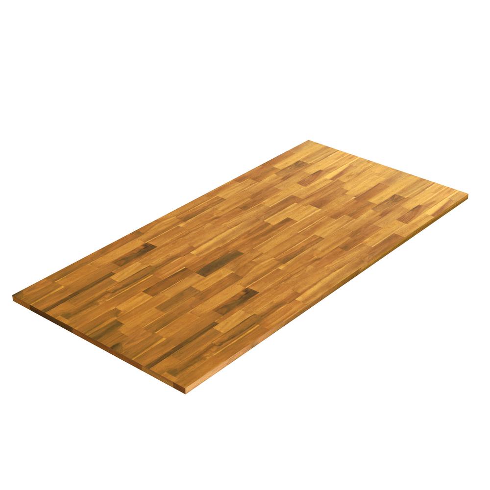 Interbuild 8 Ft L X 3 Ft 4 In W X 1 In T Butcher Block Countertop In Oiled Acacia With 