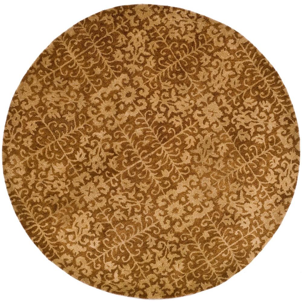 Safavieh Antiquity Gold/Beige 6 ft. x 6 ft. Round Area RugAT411A6R