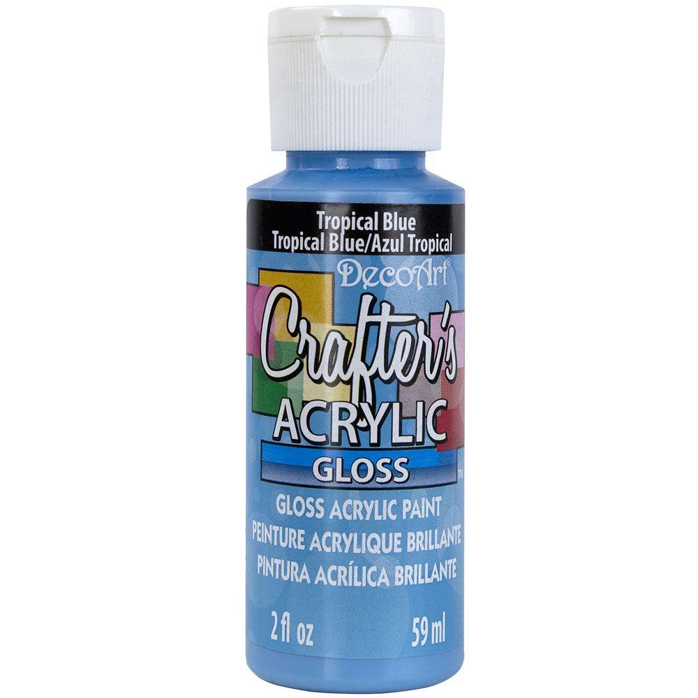 DecoArt 2 oz. Tropical Blue Gloss Crafter's Acrylic PaintDCAG1023 The Home Depot