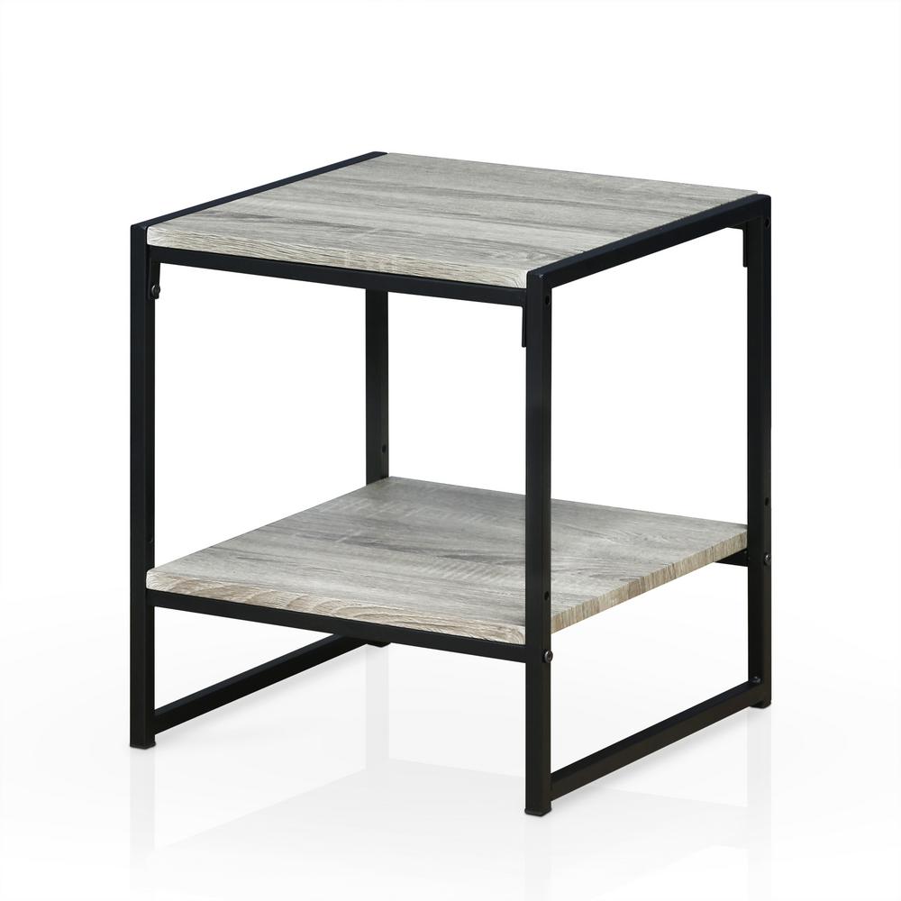 Furinno Modern Dark Oak 2 Tier End Table Fm4045st 2do The Home Depot Furinno Modern Dark Oak 2 Tier End Table
