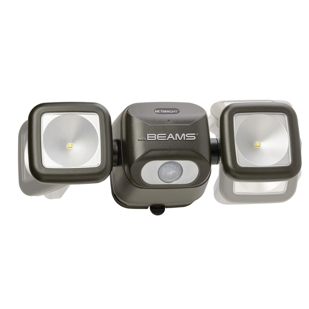 Dusk To Dawn Battery Outdoor Lighting The Home Depot Netbright 140 Bronze Motion Activated Outdoor Integrated Led Security Flood Light