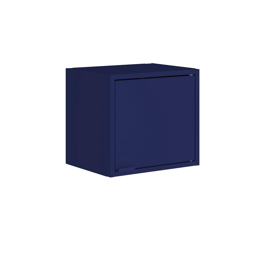 Manhattan Comfort Smart 12 59 In H X 13 77 In W X 11 22 In D Floating Cube Cabinet In Blue 12gmc4 The Home Depot