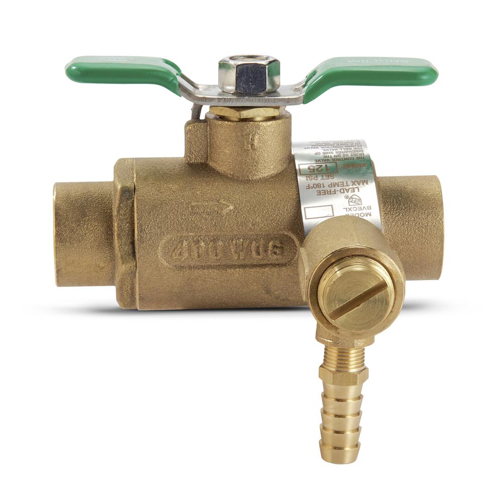 Zurn 3/4 in. Bronze Full Port Ball Valve with Integral Thermal
