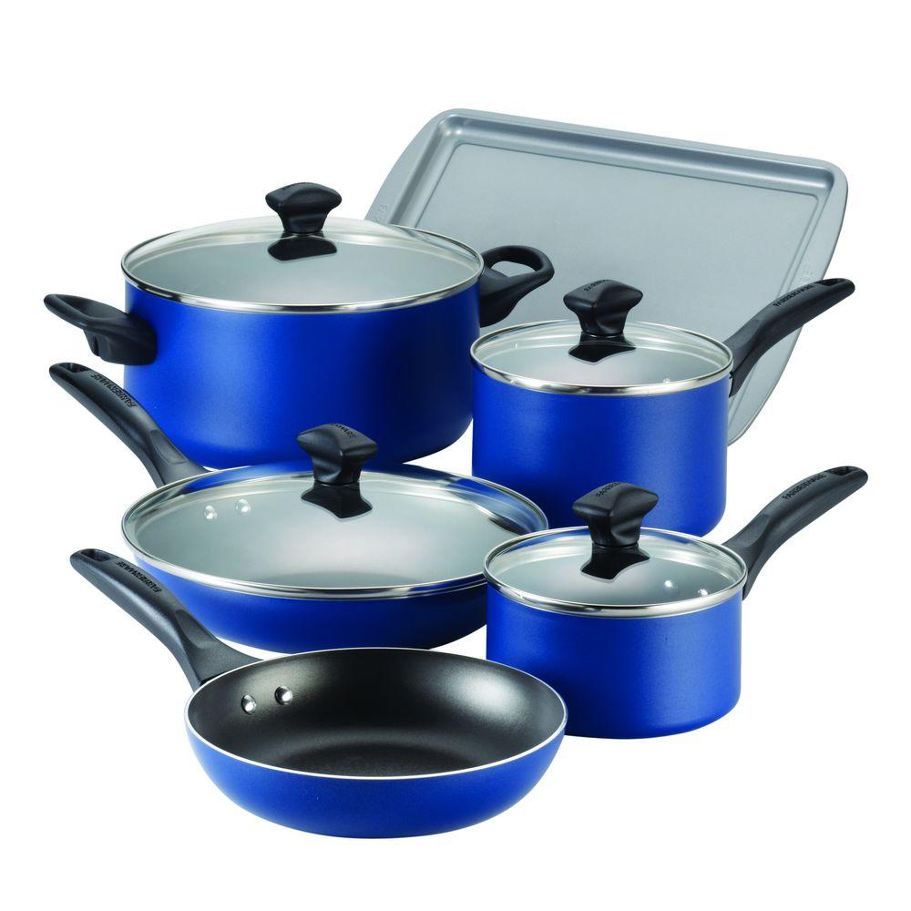 Farberware 15-Piece Blue Cookware Set with Lids 21891 - The Home Depot