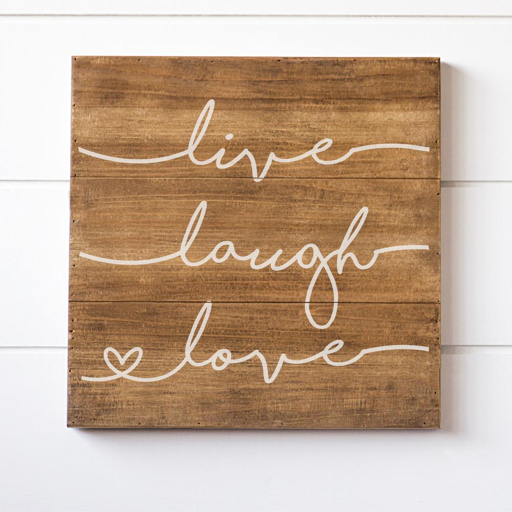 Cathy S Concepts Live Laugh Love Rustic Wooden Wall Art Lll