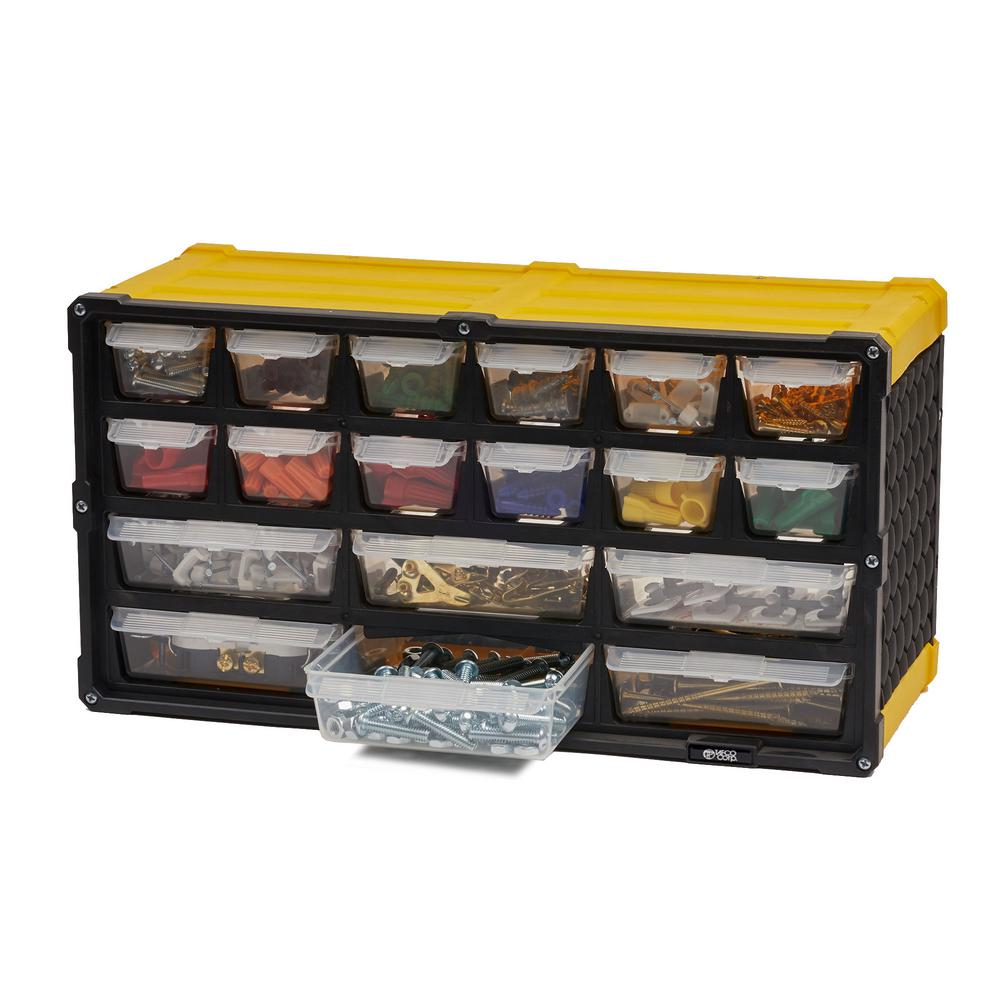 Tafco Product 18 Compartment Small Parts Organizer Yellow