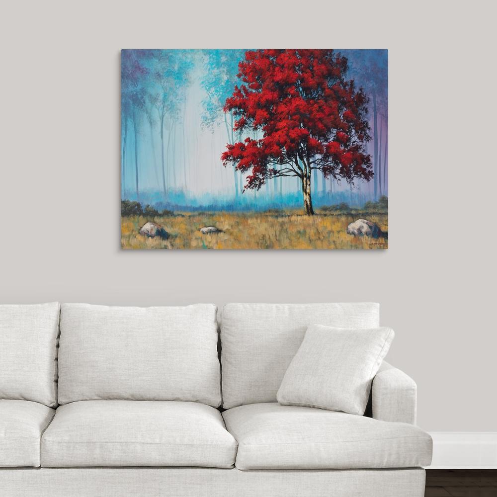 Red Tree By Tim Gagnon Canvas Wall Art