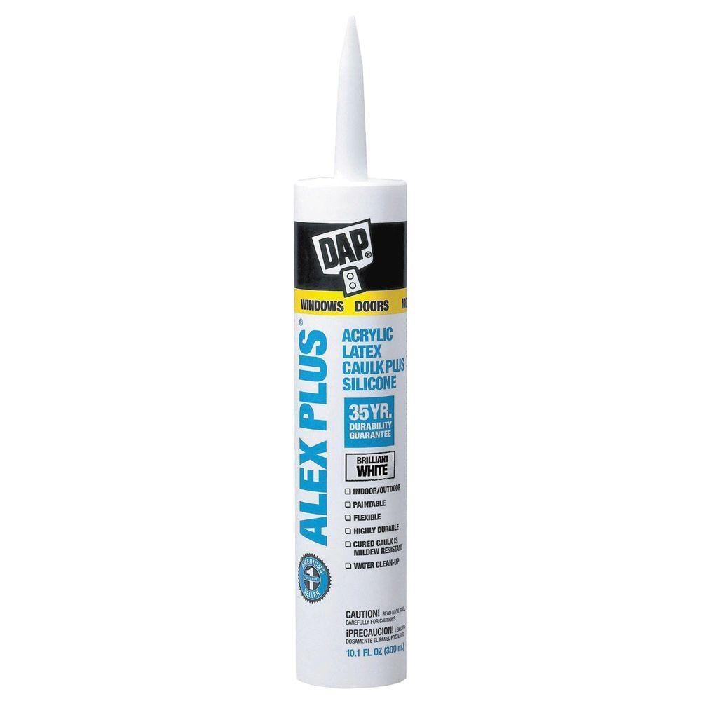DAP ALEX Plus 10.1 oz. White Acrylic Latex Caulk Plus Silicone (1,296... by DAP