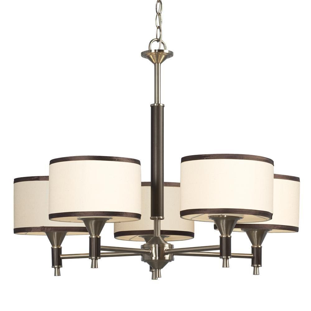 Filament Design Negron 5Light Brushed Nickel Incandescent Chandelier