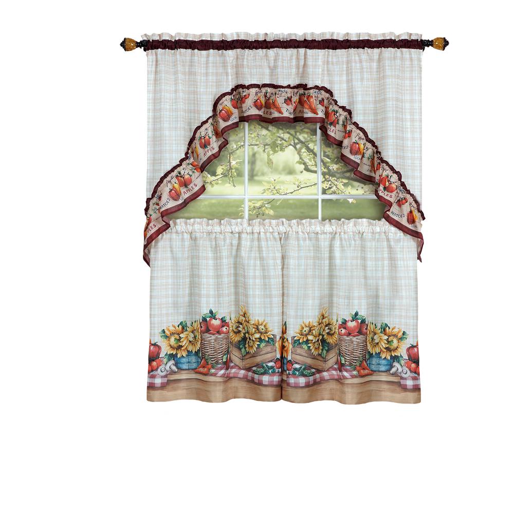 Achim Sheer Farmer S Market Multi Colored Printed Tier And Swag