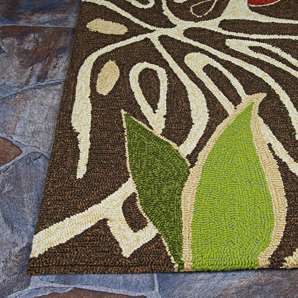 Couristan Covington Areca Palms Brown Forest Green 4 Ft X 6 Ft Indoor Outdoor Area Rug 43610366036056t The Home Depot