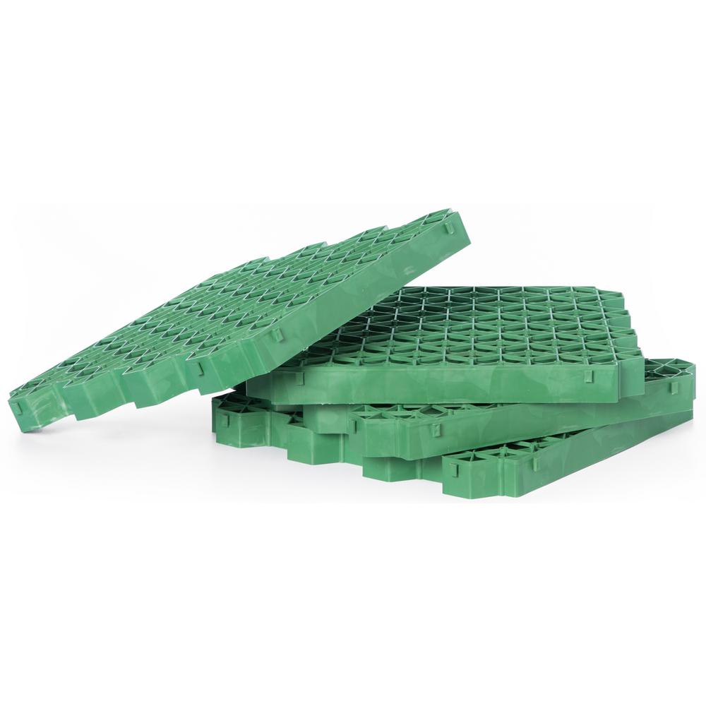 Gardenised Green Plastic Permeable Grass And Gravel Pavers For Parking Lots Driveways And Rv Pads Extra Thick Tiles Set Of 4 Qi003668gn The Home Depot