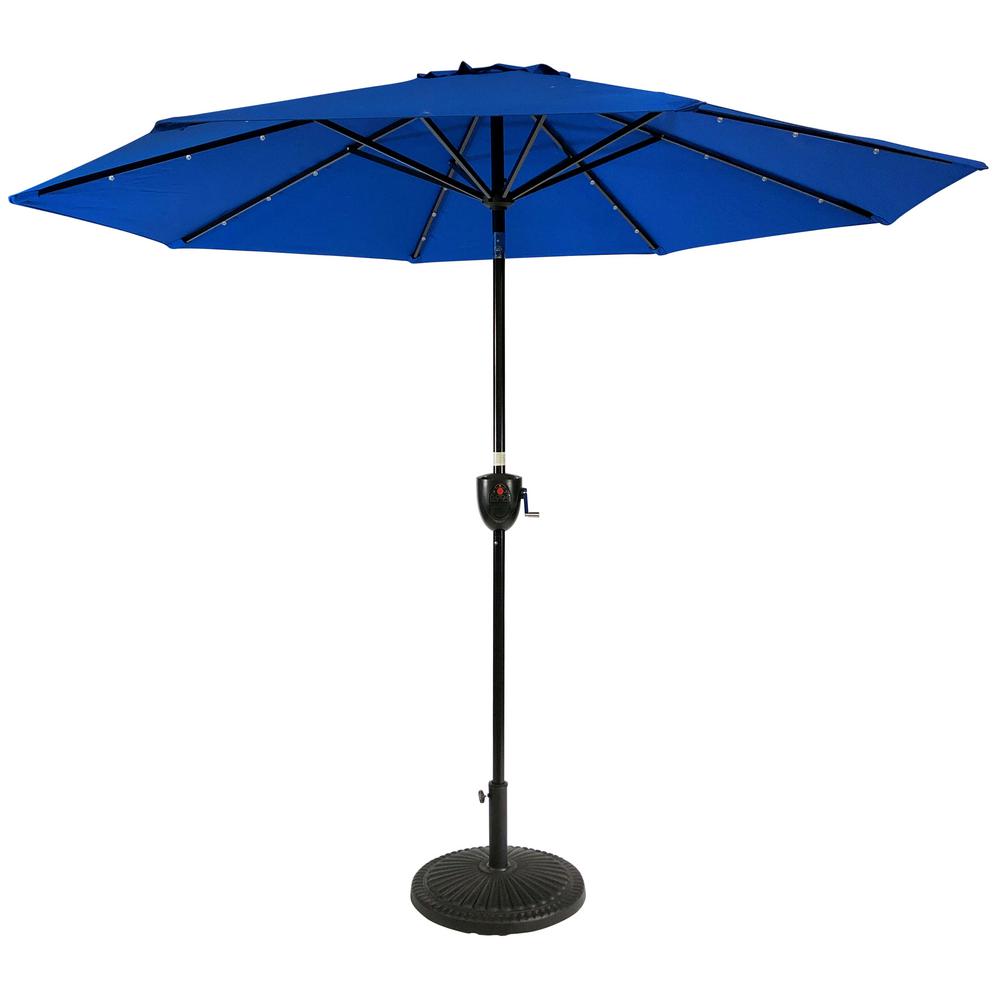 Solar Lighted Patio Umbrellas Patio Furniture The Home Depot